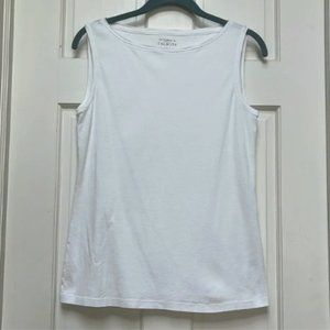 Talbots pima white sleeveless tee M